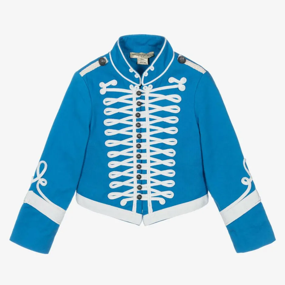 Stella McCartney Kids Boys Blue Organic Cotton Military Jacket Outlet