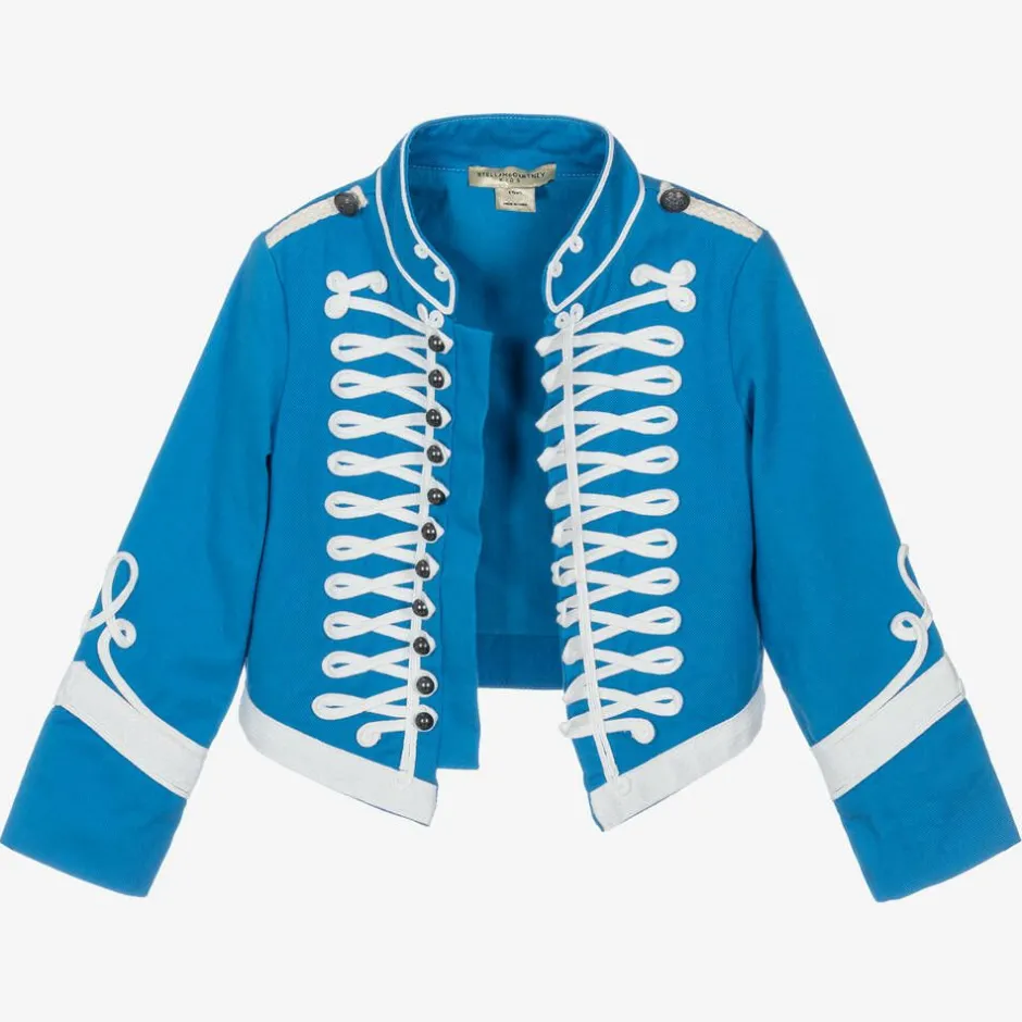 Stella McCartney Kids Boys Blue Organic Cotton Military Jacket Outlet