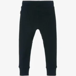 Molo Boys Blue Organic Cotton Jersey Joggers Darknavy Outlet