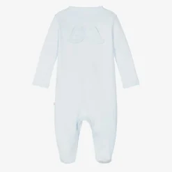 Marie-Chantal Boys Blue Pima Cotton Babysuit Set