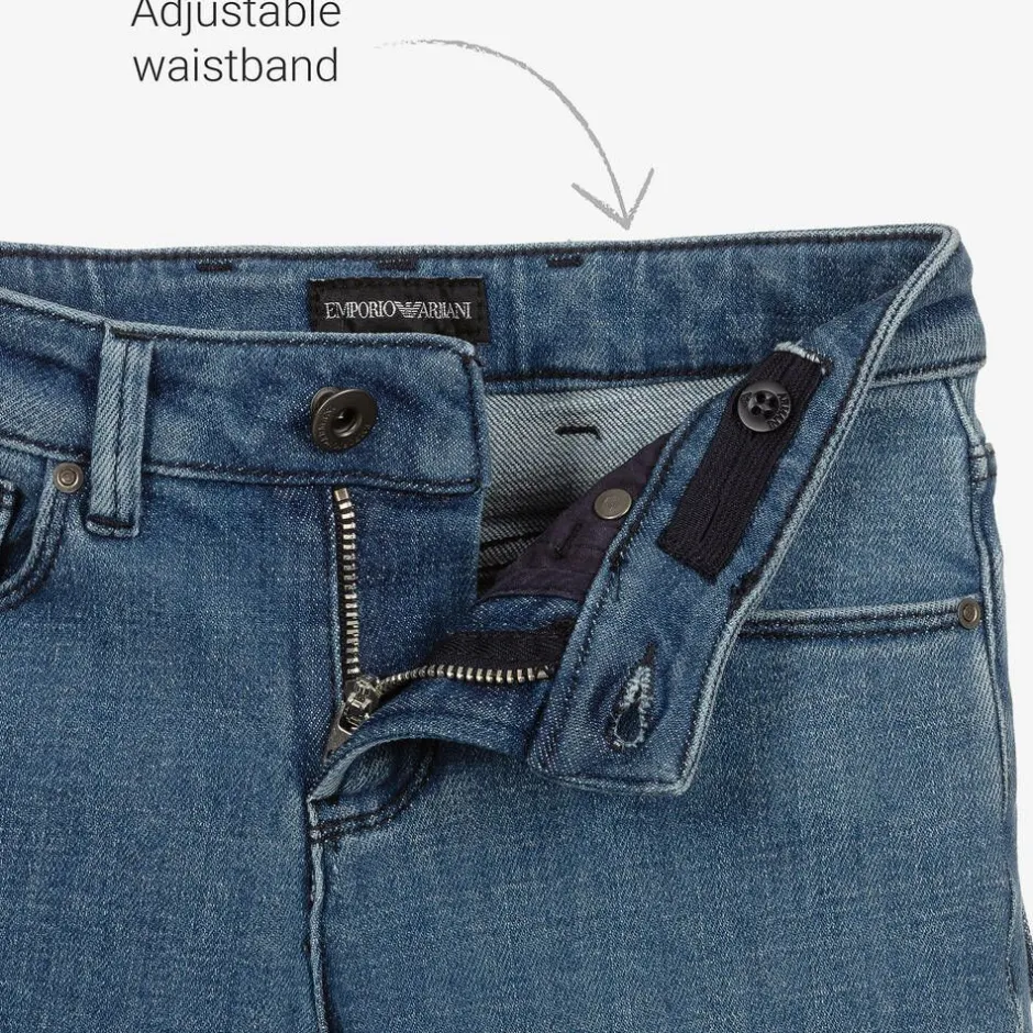 Emporio Armani Boys Blue Regular Fit Jeans New