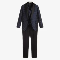 Romano Boys Blue Satin Suit Discount