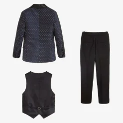 Romano Boys Blue Satin Suit Discount