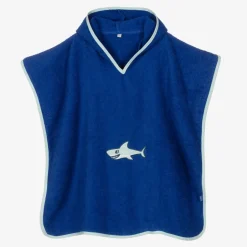 Playshoes Boys Blue Shark Cotton Poncho Towel Best