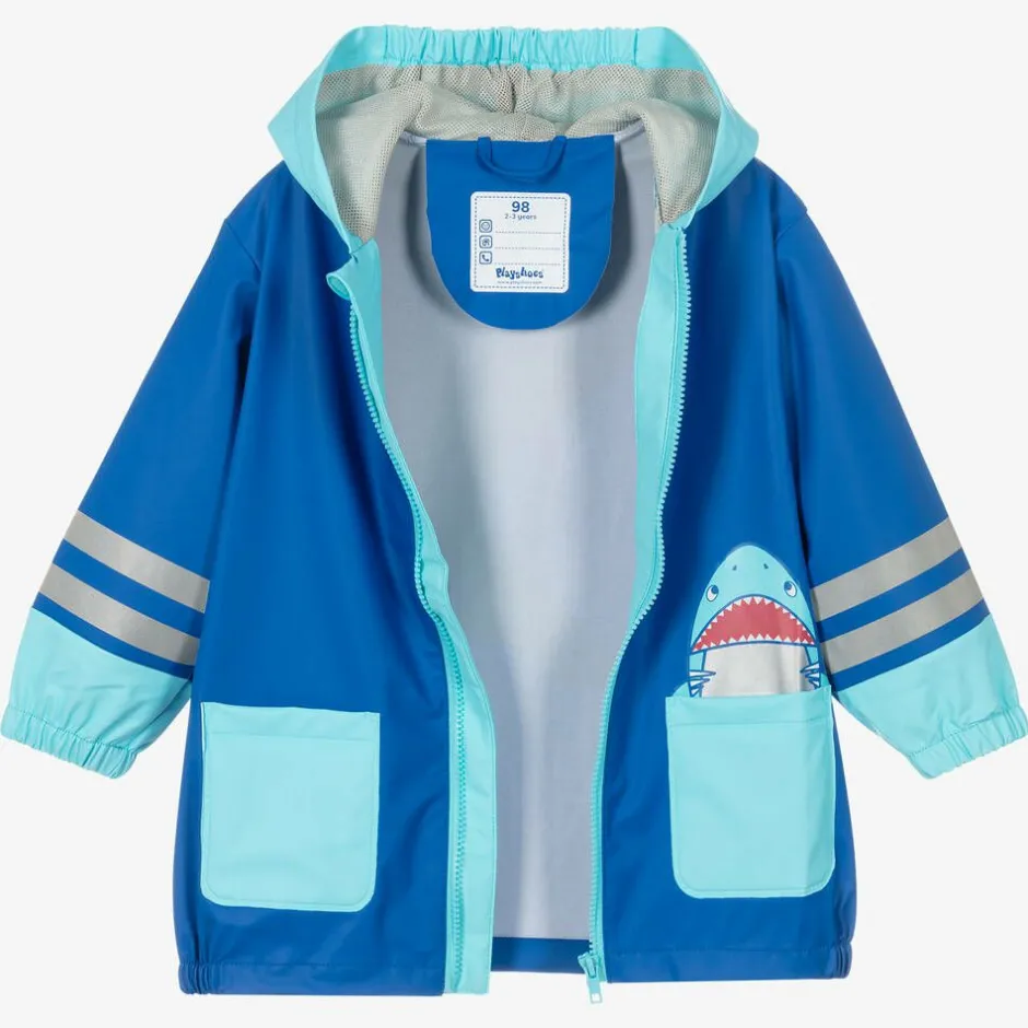 Playshoes Boys Blue Shark Raincoat