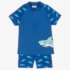 Playshoes Boys Blue Shark Swim Shorts Set (UPF50+) Hot