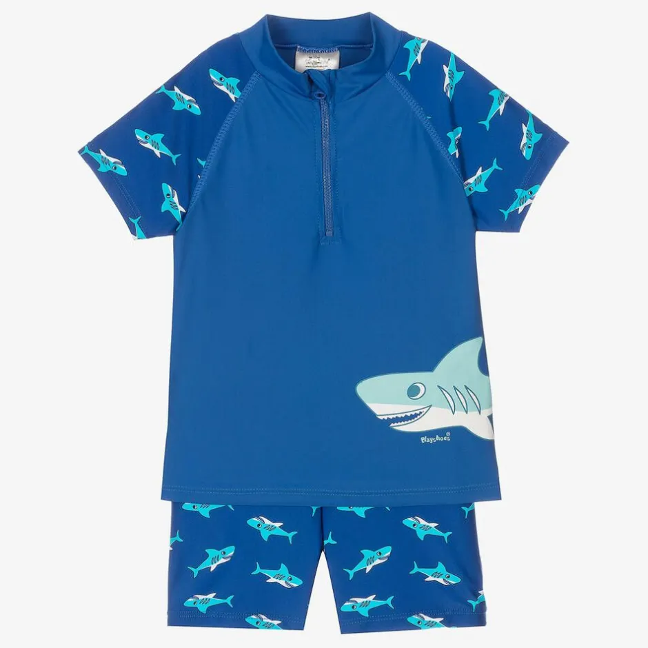 Playshoes Boys Blue Shark Swim Shorts Set (UPF50+) Hot