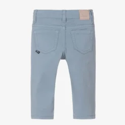 Mayoral Boys Blue Slim Fit Cotton Trousers Sale