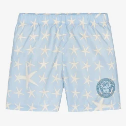 Versace Boys Blue Stella Marina Swim Shorts Online