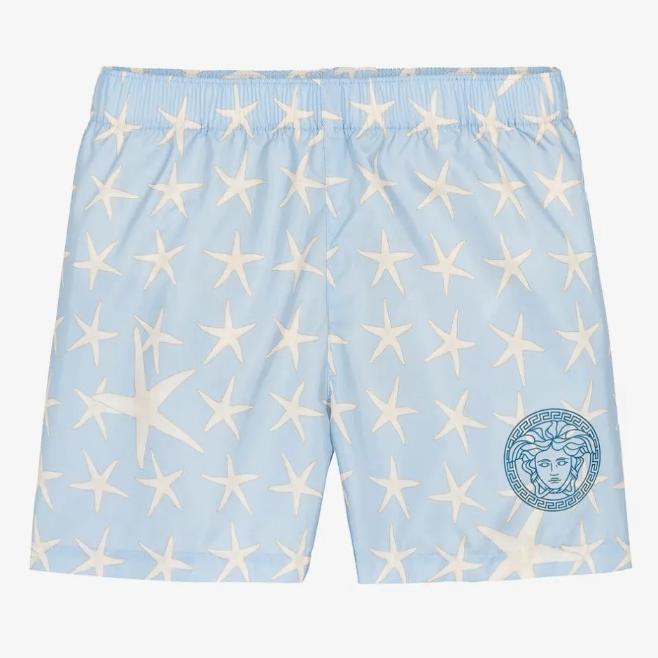 Versace Boys Blue Stella Marina Swim Shorts Online