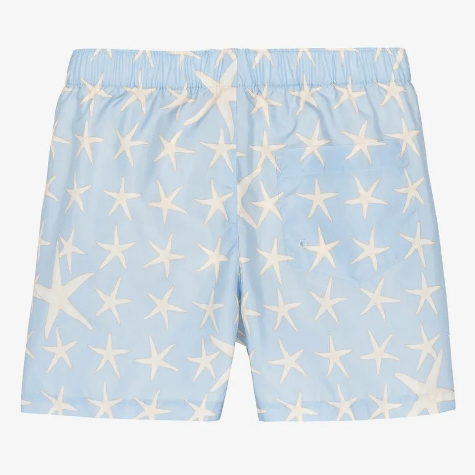 Versace Boys Blue Stella Marina Swim Shorts Online