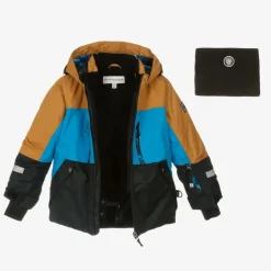 Deux par Deux Boys Blue Storm Print Snowsuit & Snood Set Best