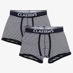 Claesens Boys Blue Stripe Cotton Boxers (2 Pack) Discount