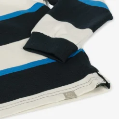 Mayoral Boys Blue Striped Cotton Polo Shirt Online