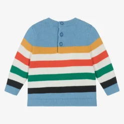 Carrément Beau Boys Blue Striped Cotton Jumper Online