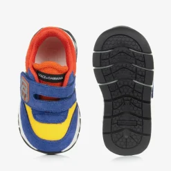 Dolce amp; Gabbana Boys Blue Suede DG Trainers Discount