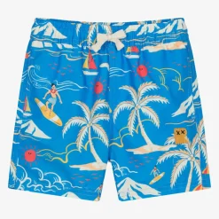 Rock Your Baby Boys Blue Surfing Print Swim Shorts New