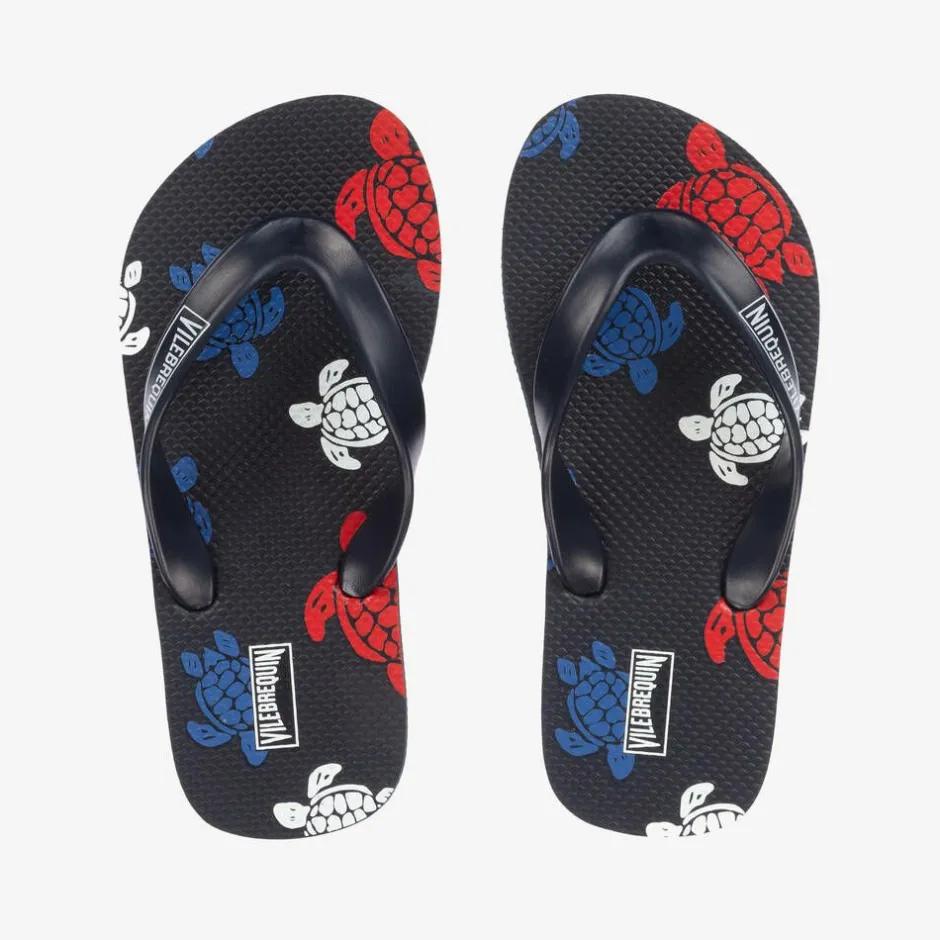 Vilebrequin Boys Blue Turtle Flip Flops Clearance