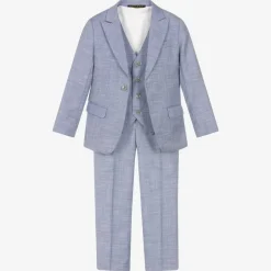 Romano Boys Blue Twill Suit Outlet