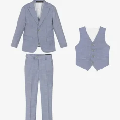 Romano Boys Blue Twill Suit Outlet