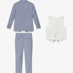 Romano Boys Blue Twill Suit Outlet