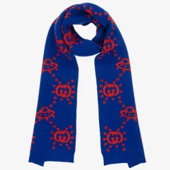 Gucci Boys Blue UFO Knitted Wool Scarf (145cm) Outlet