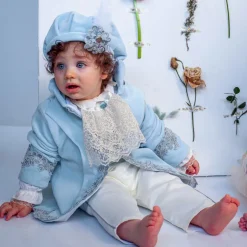 Andreeatex Boys Blue Velvet & Satin Suit Online