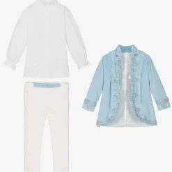 Andreeatex Boys Blue Velvet & Satin Suit Online