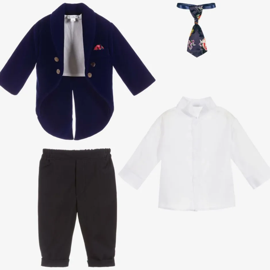 Andreeatex Boys Blue Velvet Suit Hot