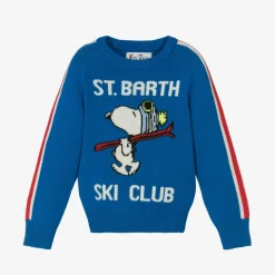 MC2 Saint Barth Boys Blue Wool & Cashmere Peanuts© Jumper New