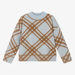 Burberry Boys Blue Wool & Cashmere Sweater SlateBlue Best