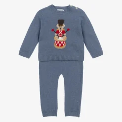 Beatrice amp; George Boys Blue Wool & Cashmere Trouser Set Online