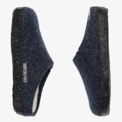 Birkenstock Boys Blue Wool Felt Slippers Best