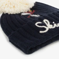 MC2 Saint Barth Boys Blue Wool Knit Pom-Pom Hat Online
