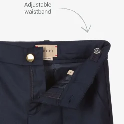 Gucci Boys Blue Wool Trousers Clearance