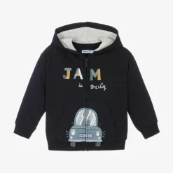 Mayoral Boys Blue Zip-Up Hooded Top Discount
