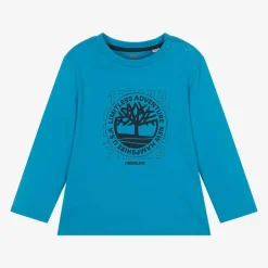 Timberland Boys Bright Blue Logo Print Top Best