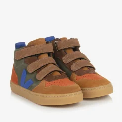 VEJA Boys Brown & Blue Suede Leather V-10 Trainers Discount