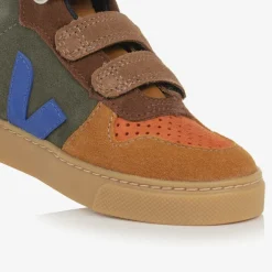 VEJA Boys Brown & Blue Suede Leather V-10 Trainers Discount