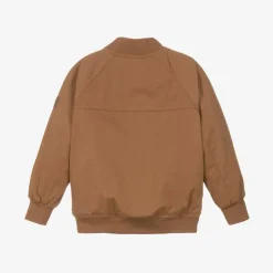 Tommy Hilfiger Boys Brown Cotton Twill Bomber Jacket Sale