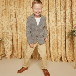 Childrensalon Occasions Boys Brown Dogstooth Check Jacket Hot