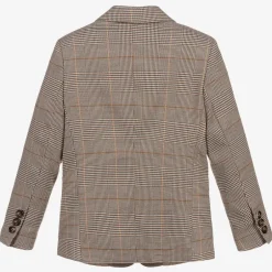 Childrensalon Occasions Boys Brown Dogstooth Check Jacket Hot