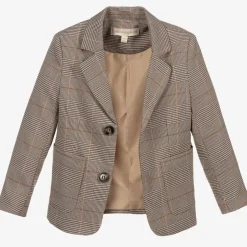 Childrensalon Occasions Boys Brown Dogstooth Check Jacket Hot