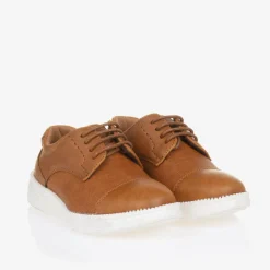 Sevva Boys Brown Faux Leather Shoes