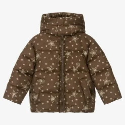Gucci Boys Brown GG Down-Padded Puffer Jacket Hot
