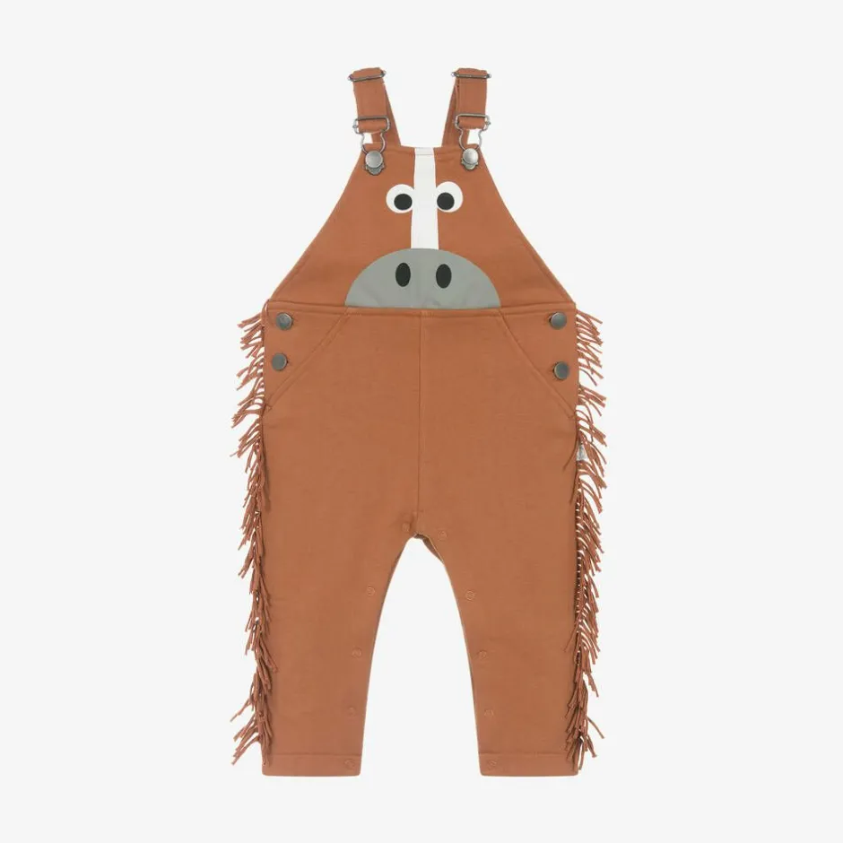 Stella McCartney Kids Boys Brown Horse Cotton Dungarees Best