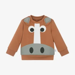 Stella McCartney Kids Boys Brown Horse Cotton Sweatshirt Clearance