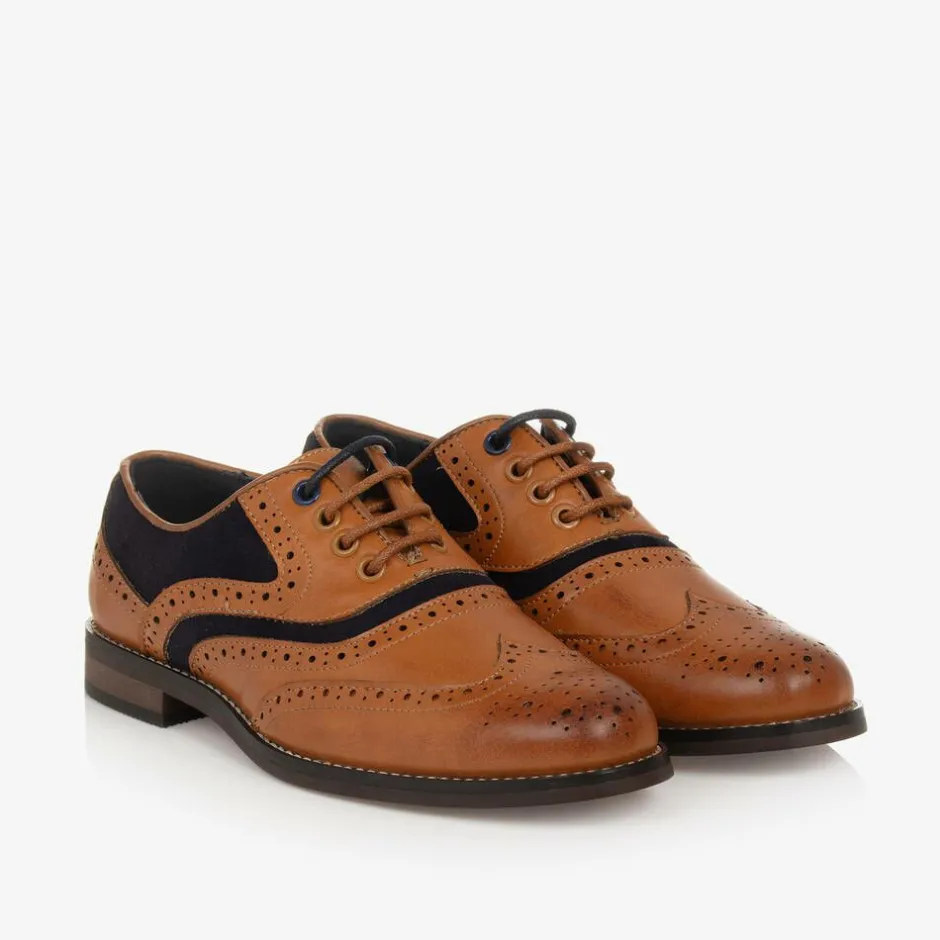 House of Cavani Boys Brown Lace-Up Brogues Outlet