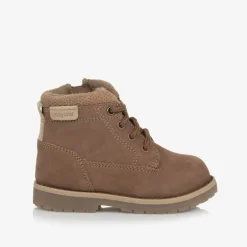 Mayoral Boys Brown Leather Lace-Up Boots Hot
