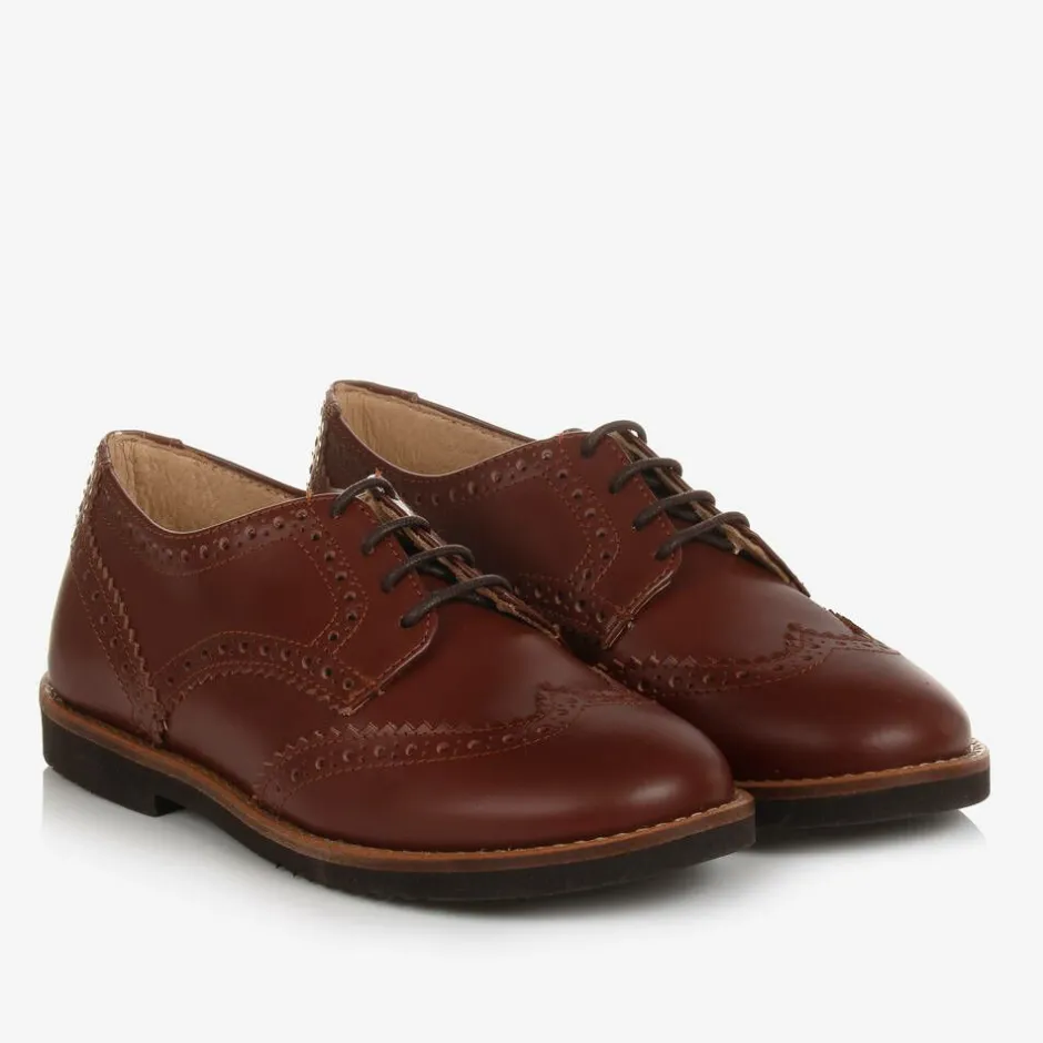 Beatrice amp; George Boys Brown Leather Lace-Up Brogues Sale